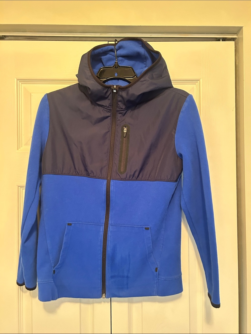 Old Navy Two-Tone Blue Hooded Zip Jacket Youth XL